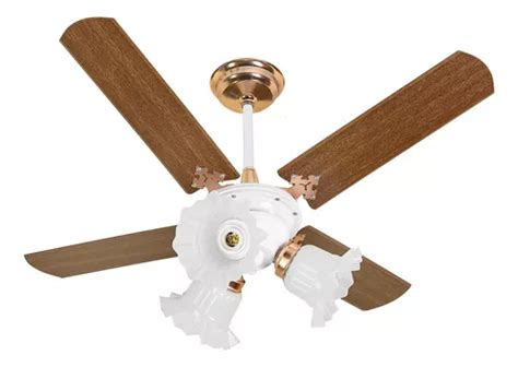 Ventilador De Teto New Zeta Branco Cobre P S Mogno V Frete Gr Tis