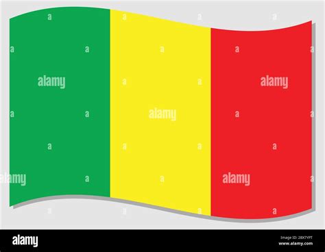 Waving Flag Of Mali Vector Graphic Waving Malian Flag Illustration