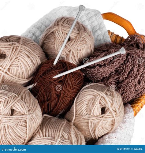 Balls Of Wool And Knitting Stock Photo Image Of Craft