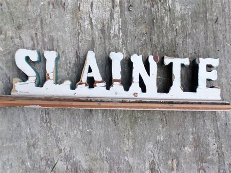 Slainte Sign Wood Bar Sign Irish Toast Gaelic Drinking