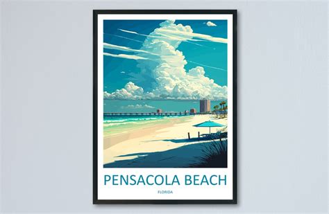 Pensacola Beach Travel Print Wall Art Pensacola Beach Wall Hanging Home