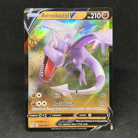 Pokemon TCG Aerodactyl V Ultra Rare 092 196 2022 Sword Shield Lost