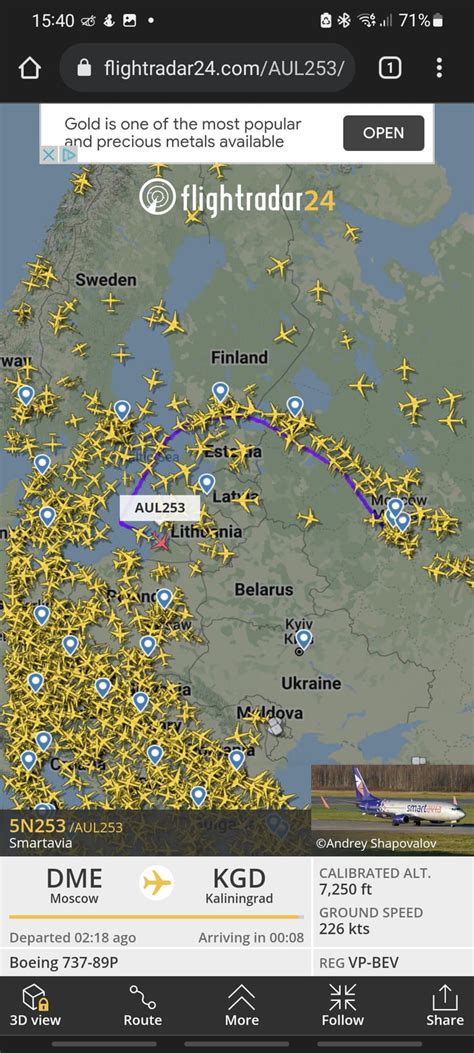 Russian Plane Flying From Moscow To Kaliningrad Gag