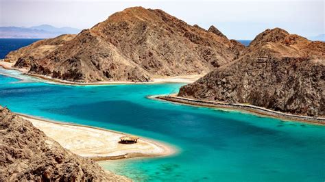 Panoramic View Of The Fjord Bay Taba In Aqaba Gulf Red Sea Egypt