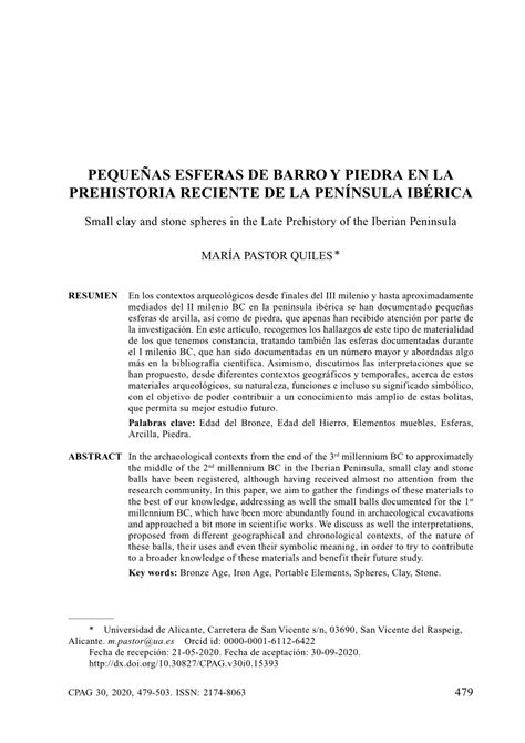 PDF Pequeñas esferas de barro y piedra en la Prehistoria reciente de