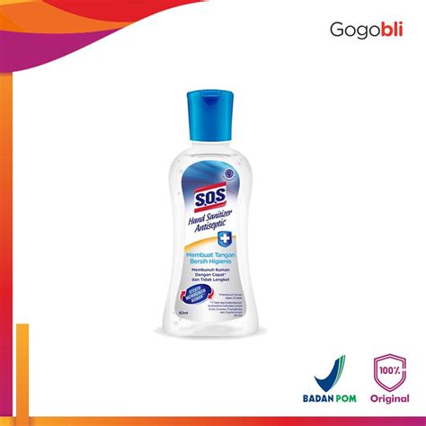 Jual SOS Hand Sanitizer Antiseptic Gel 60ml Shopee Indonesia