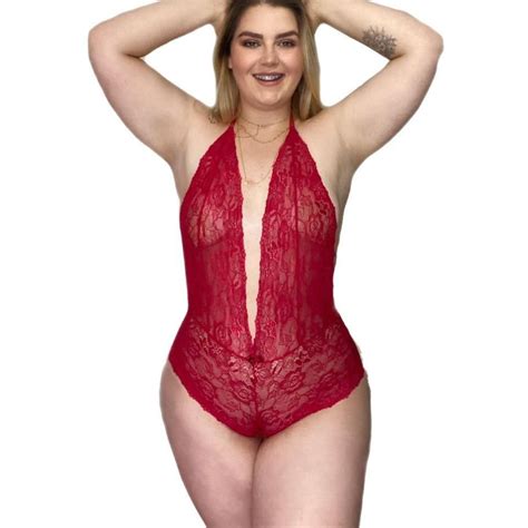 Body Rendado Plus Size Sexy Lingerie Feminino Sensual Shopee Brasil