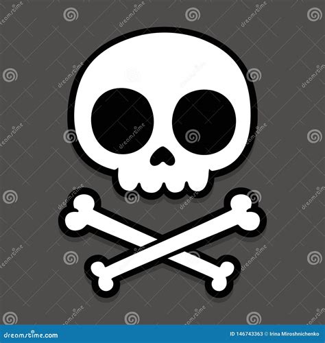 Cartoon Skull And Crossbones Stock Vector Illustration Of Dead Icon