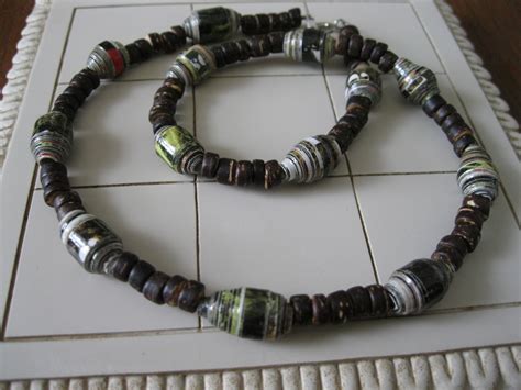 Woodsy Paper Bead Necklace · A Paper Bead Necklace · Jewelry Making And