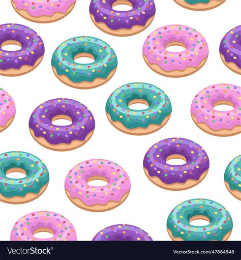 Donuts pattern Royalty Free Vector Image - VectorStock