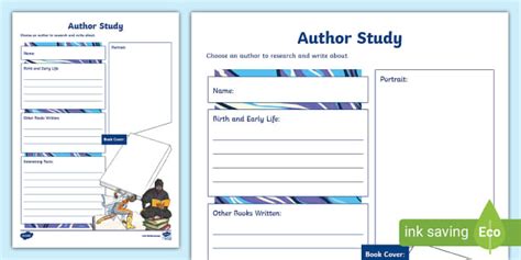 Author Study Worksheet Teacher Made Worksheets Library