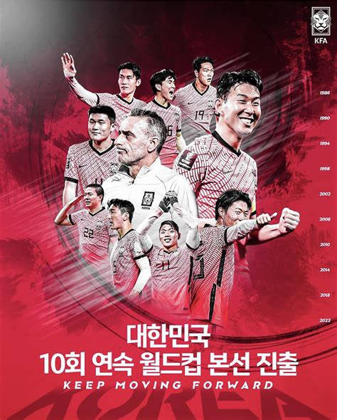 한국 축구 10회 연속 월드컵 본선 진출 세계 6번째 기록 스포츠 미디어 시리 Sport Media Siri