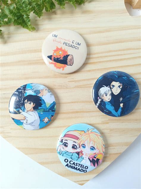 Bottons Botons Pins Anime O Castelo Animado Calcifer Elo