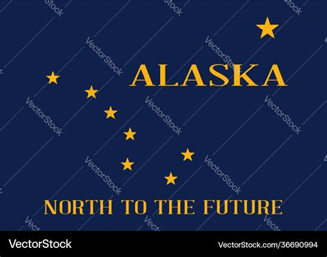 Flag alaska with state motto Royalty Free Vector Image