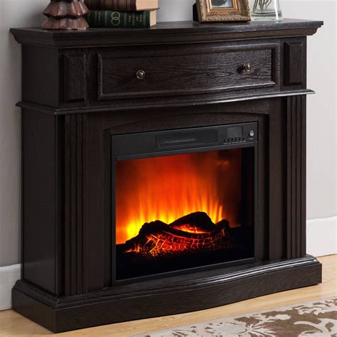 Prokonian Electric Fireplace with 44" Mantle with Storage, Espresso ...