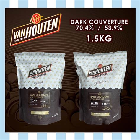 VAN HOUTEN CHOCOLATE COUVERTURE COINS DARK MILK WHITE 1 5KG