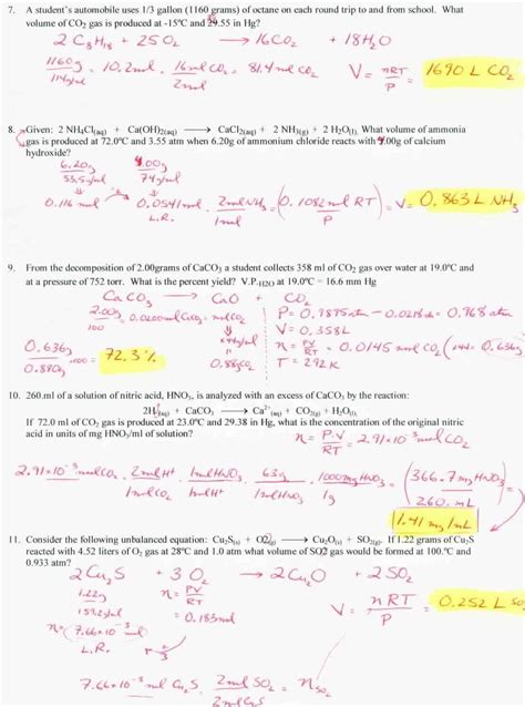 Percent Yield Worksheet Chemistry Yield Percent Problems Pra