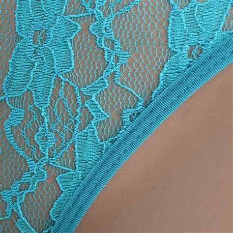 Sexy Blue Sleeveless Floral Lace Lace Up Backless Bodysuit Teddy Lingerie N