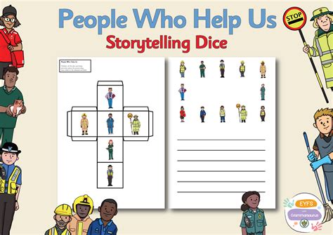 EYFS People Who Help Us Storytelling Dice Grammarsaurus