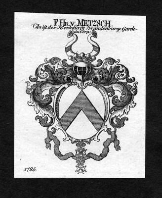 1820 Metzsch Escudo Nobleza Abrigo De Arms Heraldry Heráldica eBay