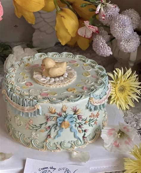 Xiaohongshu Cake Inspo Idea Cottagecore Aesthetic Vintage Birthday