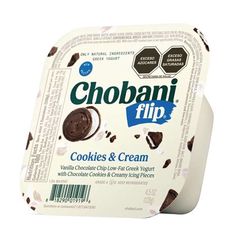 Yogurt Griego Chobani Flip Bajo En Grasa Cookies And Cream 128 G Walmart