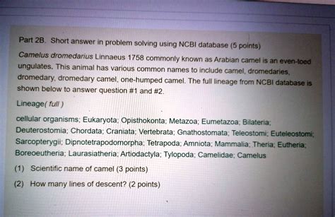 Solved Part B Short Answer In Problem Solving Using Ncbi Database