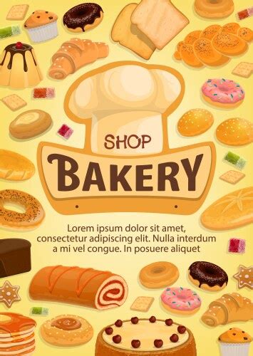 Bakery House Poster Confectioner Desserts Vector Image