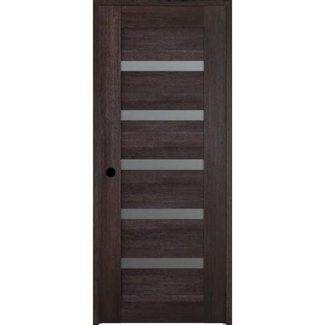 Belldinni Vona 07 04 32 In X 80 In Right Hand 5 Lite Frosted Glass Solid Core Veralinga Oak