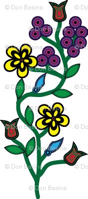 Ojibwe Flowers fabric - dd_baz - Spoonflower