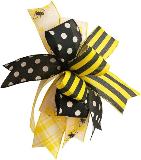 Vozlac Bumble Bee Wreath Bows Summer Wreath Bow For Lantern