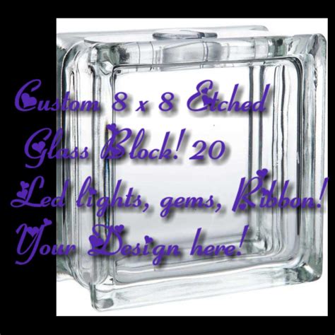 Custom 8 X 8 Glass Etched Light Block By Journeyrosecreations On Etsy Glass Blocks Etsy