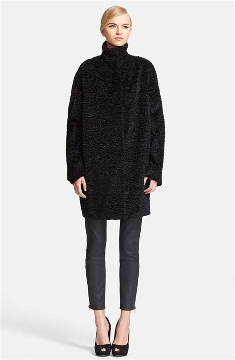 Alexander McQueen Oversize Faux Astrakhan Coat | Nordstrom