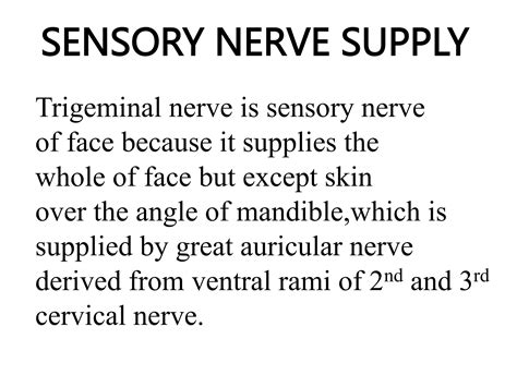 Nerve Supply Of Face And Applied Ppt