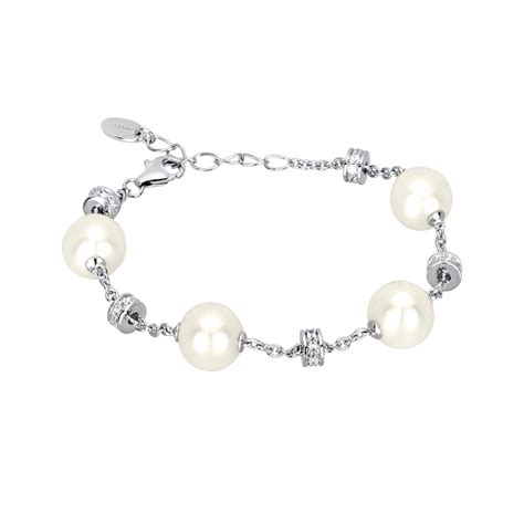 Bracciale In Argento Con Perle E Zirconi Gioielloro It La Tua