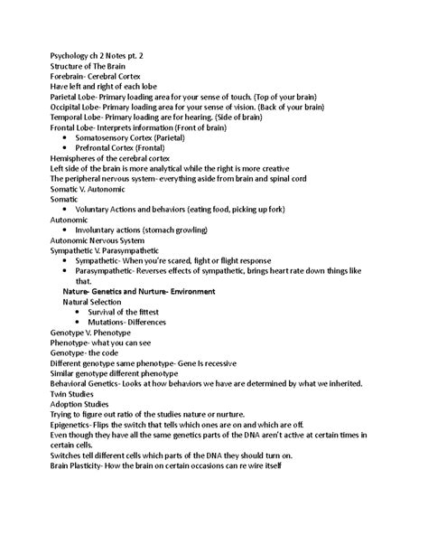 Psychology Ch Notes Pt Psychology Ch Notes Pt Structure Of