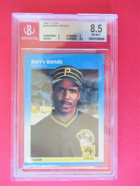 Fleer Barry Bonds Rookie Card Bgs Nm Mt Ebay