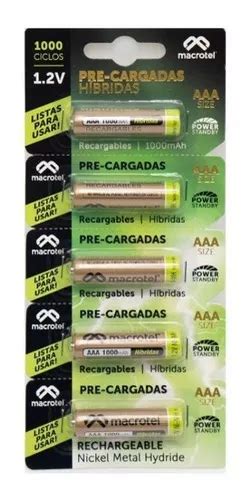 Pila Recargable Aaa X5 1000mah Macrotel Híbrida Cuotas sin interés