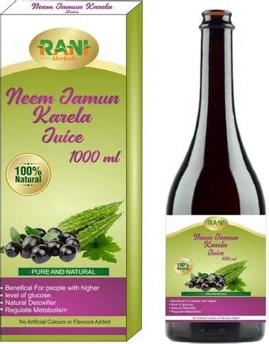 RANI HERBALS Herbal Neem Karela Jamun Juice Packaging Type Bottle At