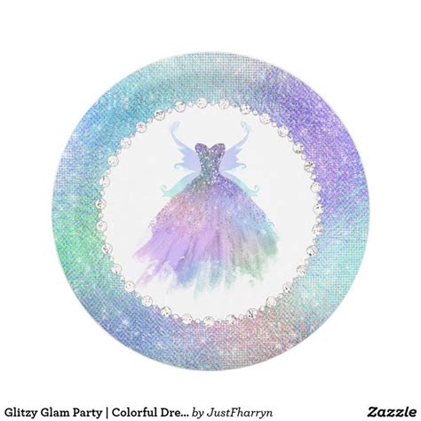 Ethereal Fairy Wing Gown Rainbow Pastel Ombre Paper Plates Zazzle Pixie Wings Pastel