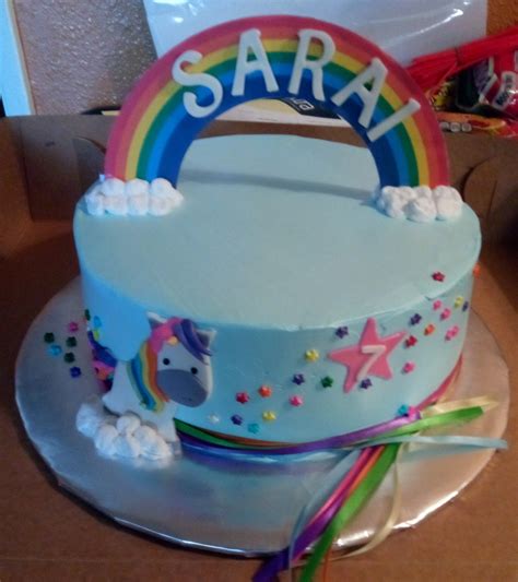 Unicorn And Rainbow Girl Birthday Cake Pastel De Unicirnio Con Arcoiris