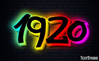 1920 Text Effect and Logo Design Number