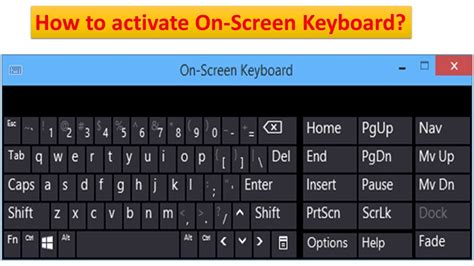 How To Activate On Screen Keyboard YouTube