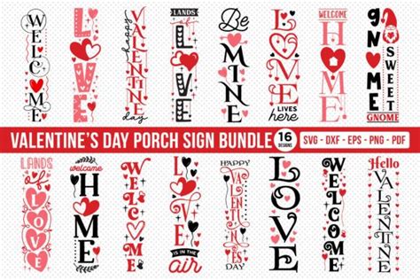 Valentine S Day Porch Sign Svg Bundle Graphic By Craftlabsvg Creative