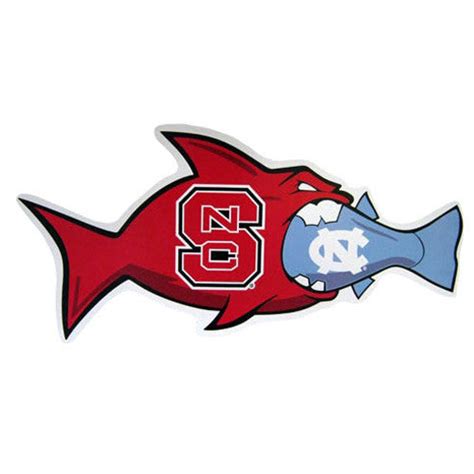 Nc State Wolfpack Unc Rival Fish Vinyl Decal Red And White Shop