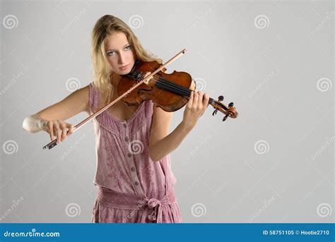 Pretty Young Violinist Playing The Violin Stock Image Image Of