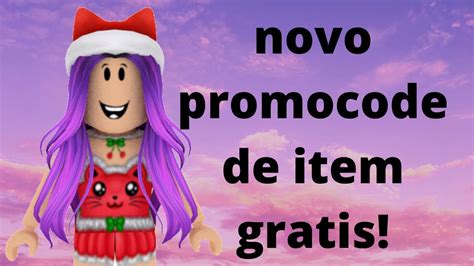 NOVO PROMOCODE DE ITEM GRATIS Roblox YouTube