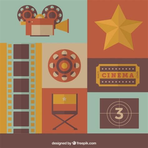 Premium Vector | Flat film accessories pack