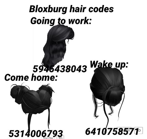 Bloxburg Hair Combo Codes