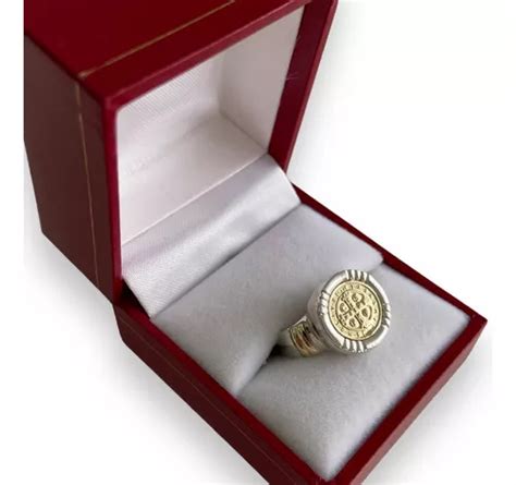 Anillo San Benito Plata 925 Oro 18k Macizo Circular Garantía Cuotas